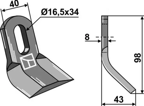 Y-Messer 98x40mm